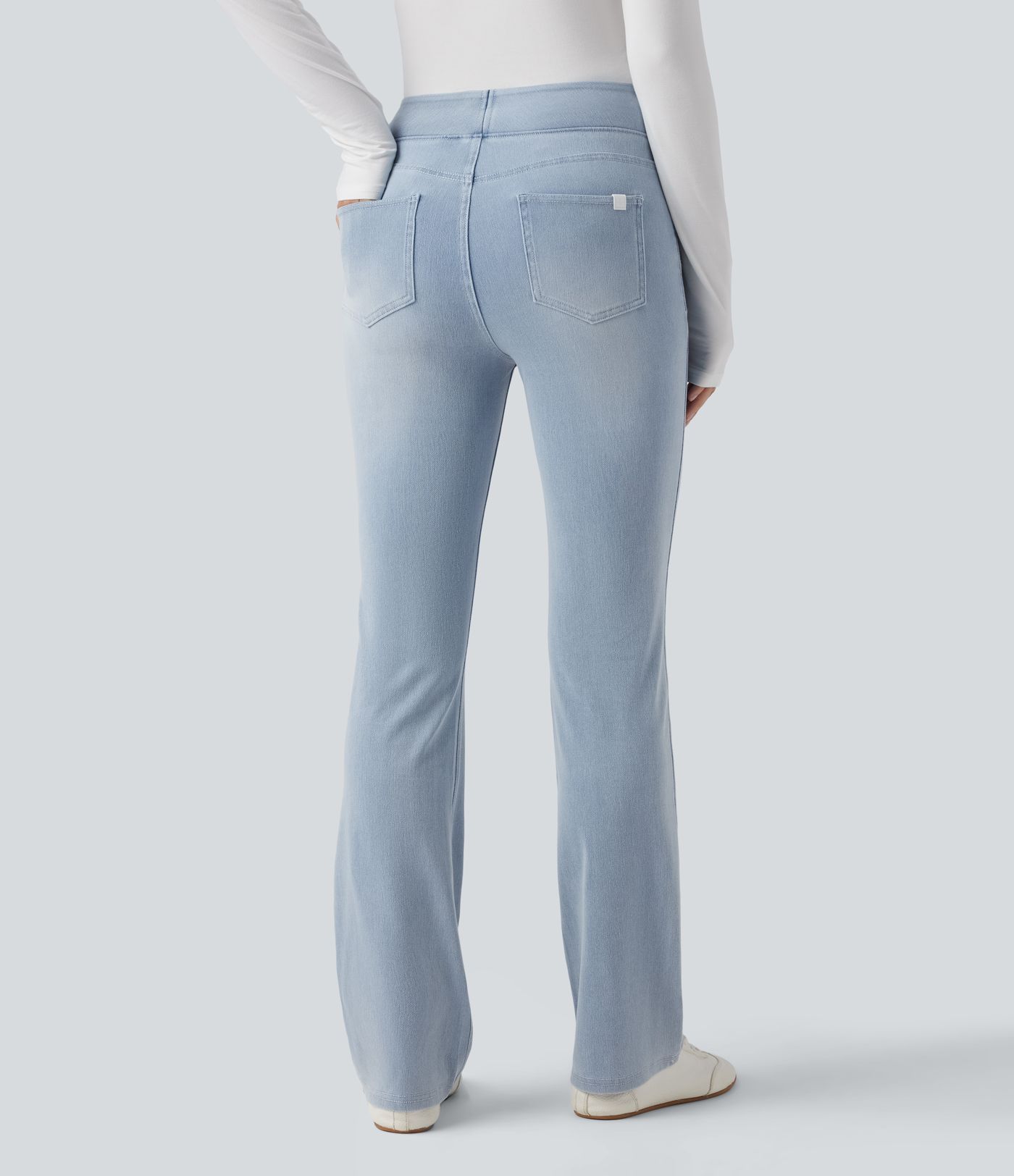 Halara Flex™ High Waisted Pockets Washed Casual Bootcut Jeans