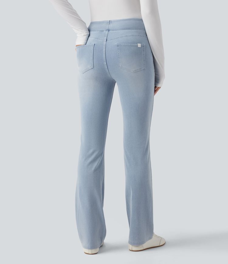 Halara Flex™ High Waisted Pockets Washed Casual Bootcut Jeans