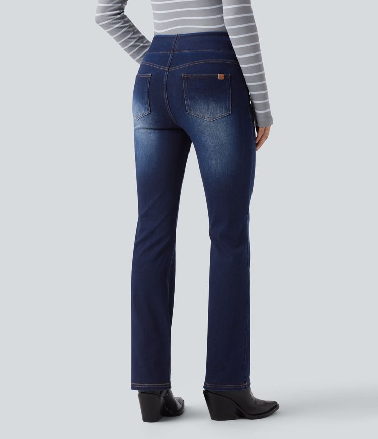 Halara Flex™ High Waisted Pockets Washed Casual Bootcut Jeans