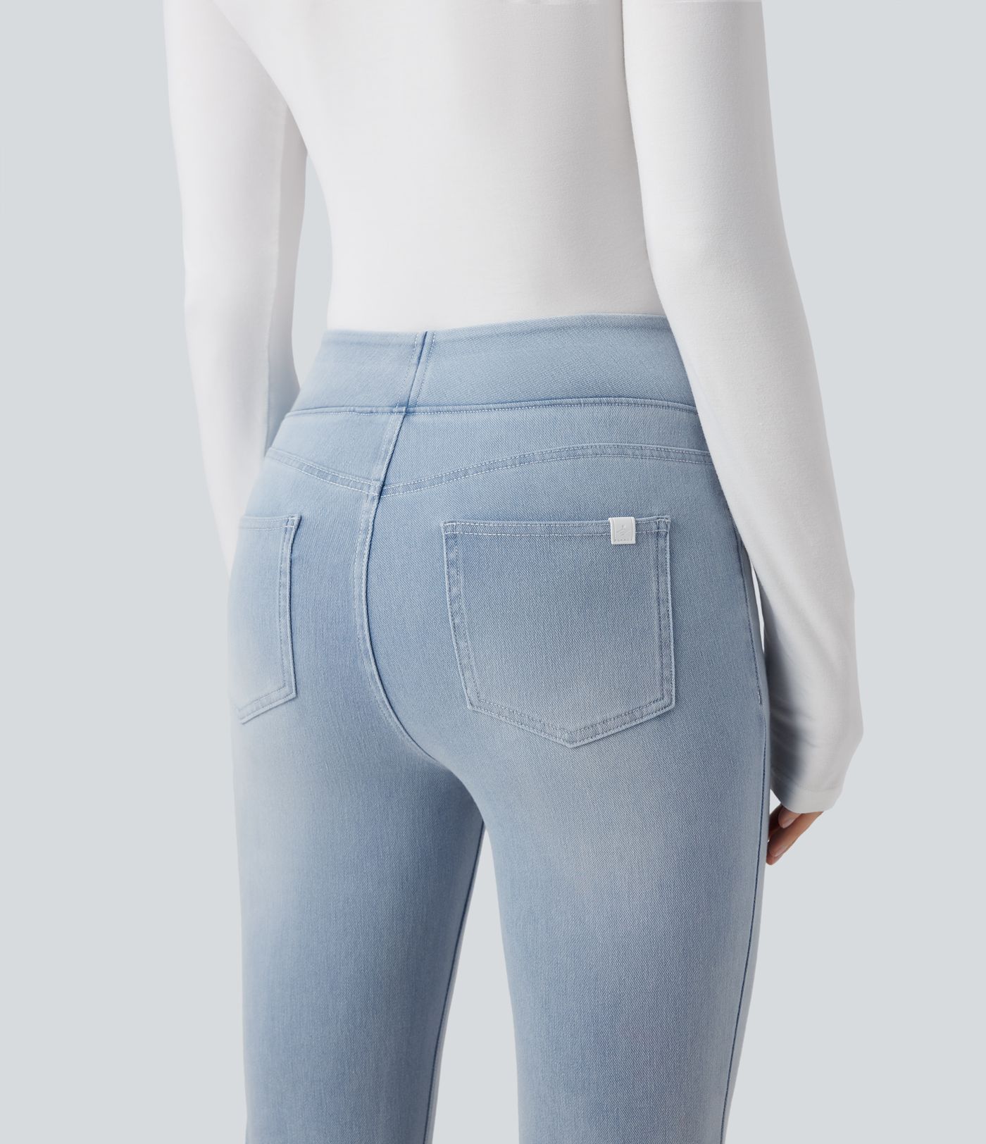 Halara Flex™ High Waisted Pockets Washed Casual Bootcut Jeans