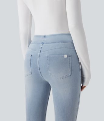 Halara Flex™ High Waisted Pockets Washed Casual Bootcut Jeans