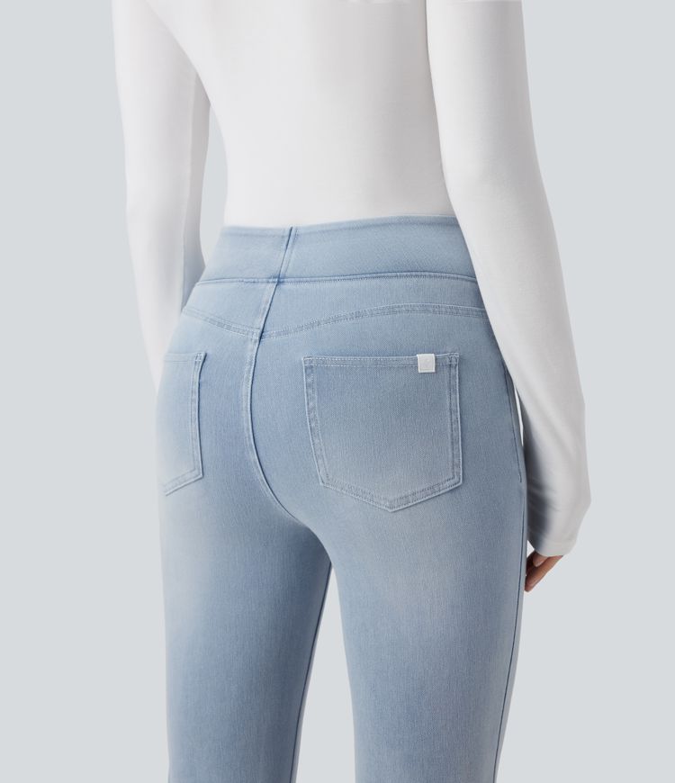 Halara Flex™ High Waisted Pockets Washed Casual Bootcut Jeans