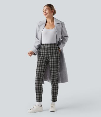 Halara Flex™ High Waisted Pocket Houndstooth Plaid Skinny Work Pants