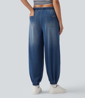 Halara Flex™ Mid Rise Drawstring Casual Sweatpants Jeans with Pockets