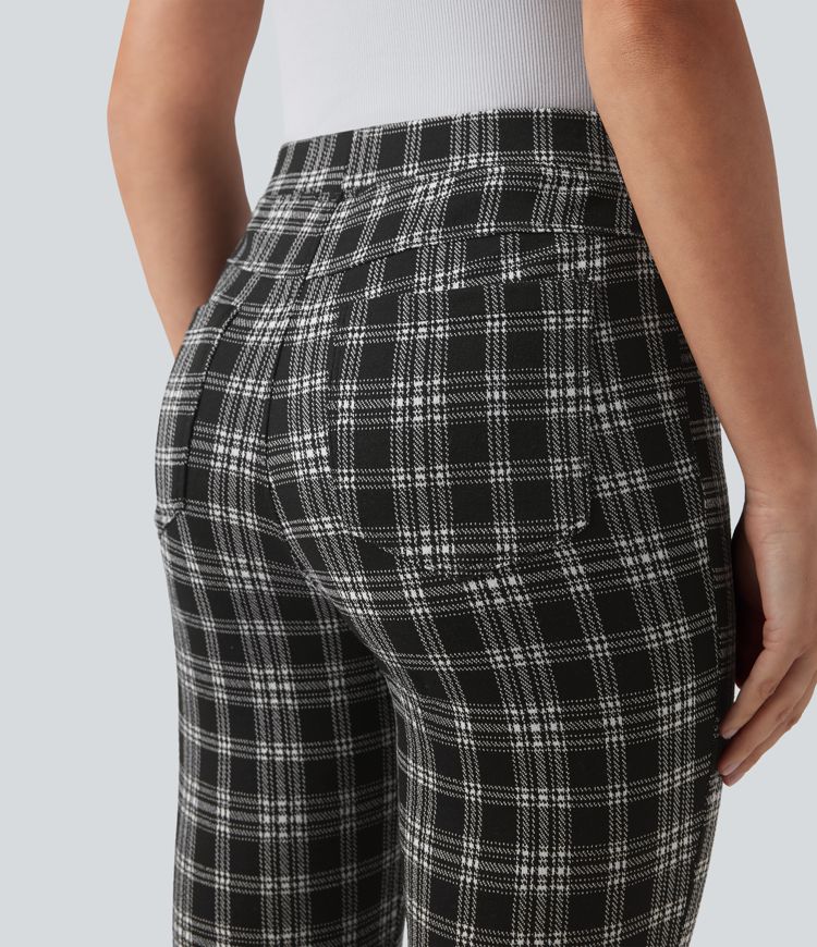 Halara Flex™ High Waisted Pocket Houndstooth Plaid Skinny Work Pants