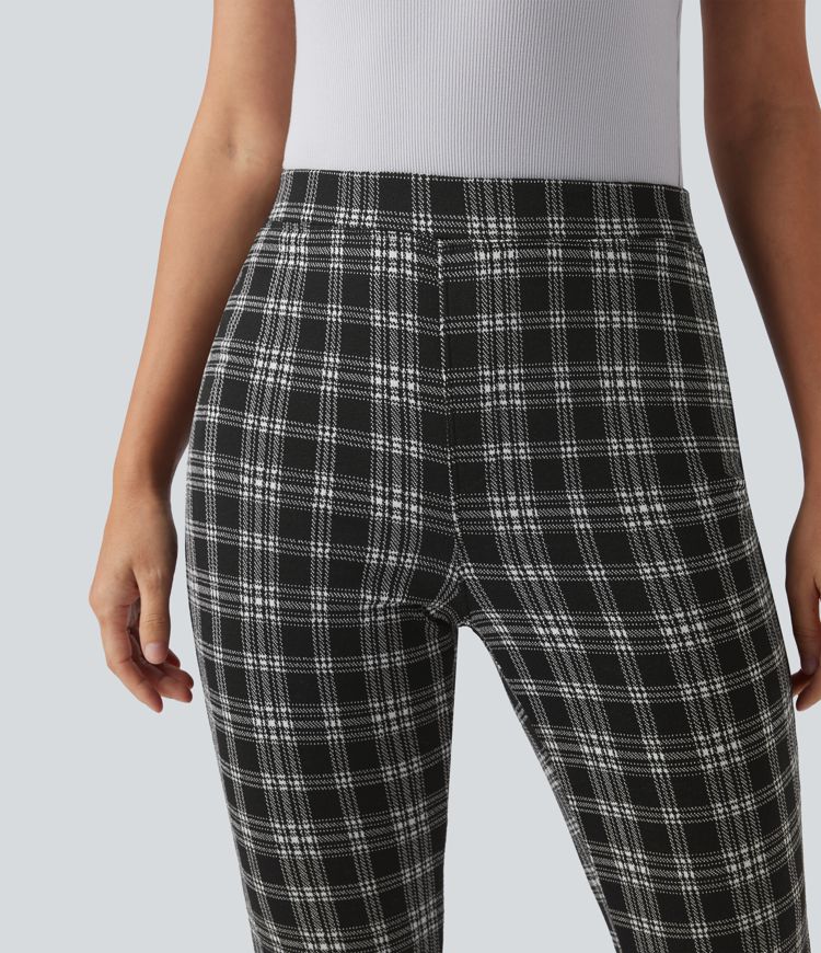 Halara Flex™ High Waisted Pocket Houndstooth Plaid Skinny Work Pants