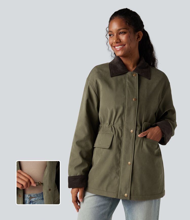 Long Sleeve Casual Padded Jacket with Pockets