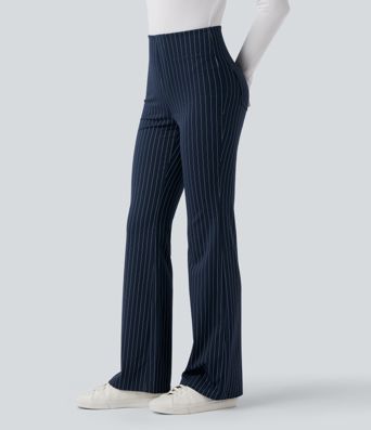 Halara Flex™ High Waisted Striped Work Flare Pants with Pockets