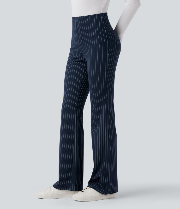 Halara Flex™ High Waisted Striped Work Flare Pants with Pockets