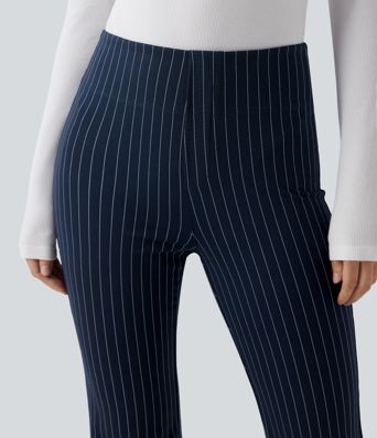 Halara Flex™ High Waisted Striped Work Flare Pants with Pockets