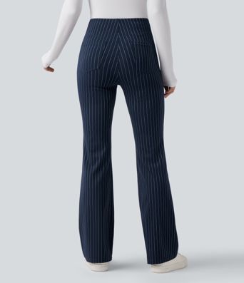Halara Flex™ High Waisted Striped Work Flare Pants with Pockets
