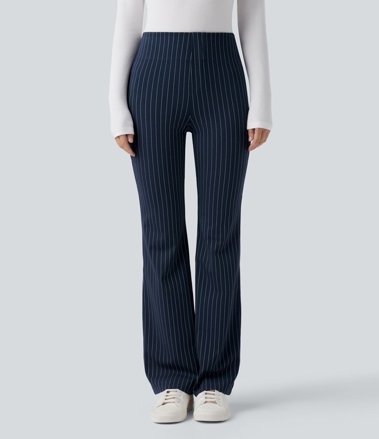 Halara Flex™ High Waisted Striped Work Flare Pants with Pockets
