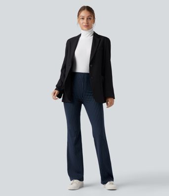 Halara Flex™ High Waisted Striped Work Flare Pants with Pockets
