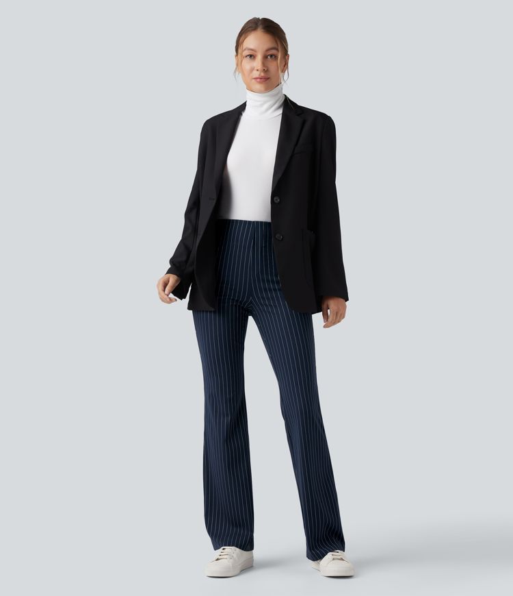 Halara Flex™ High Waisted Striped Work Flare Pants with Pockets
