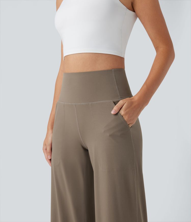 Halara UltraSculpt™ High Waisted Tummy Control Wide Leg Yoga Pants with Pockets