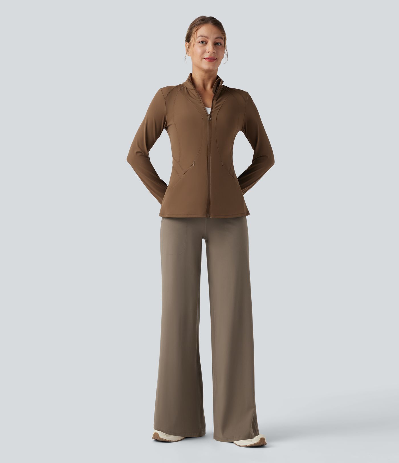 Halara UltraSculpt™ pantalon de yoga taille haute à effet ventre plat, à jambes larges, avec poches