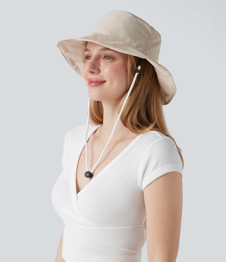 Wide Brim Adjustable Casual Sun Hat-UPF40+