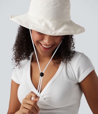 Wide Brim Adjustable Casual Sun Hat-UPF40+