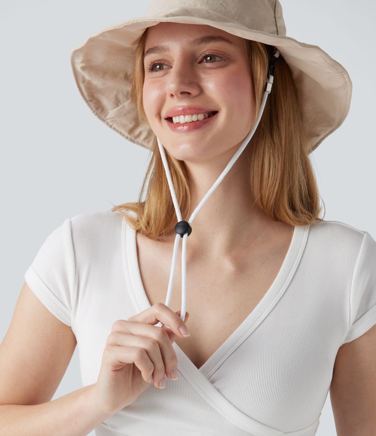 Wide Brim Adjustable Casual Sun Hat-UPF40+