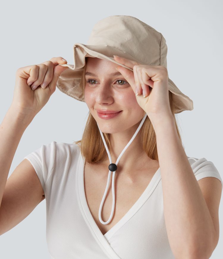 Wide Brim Adjustable Casual Sun Hat-UPF40+