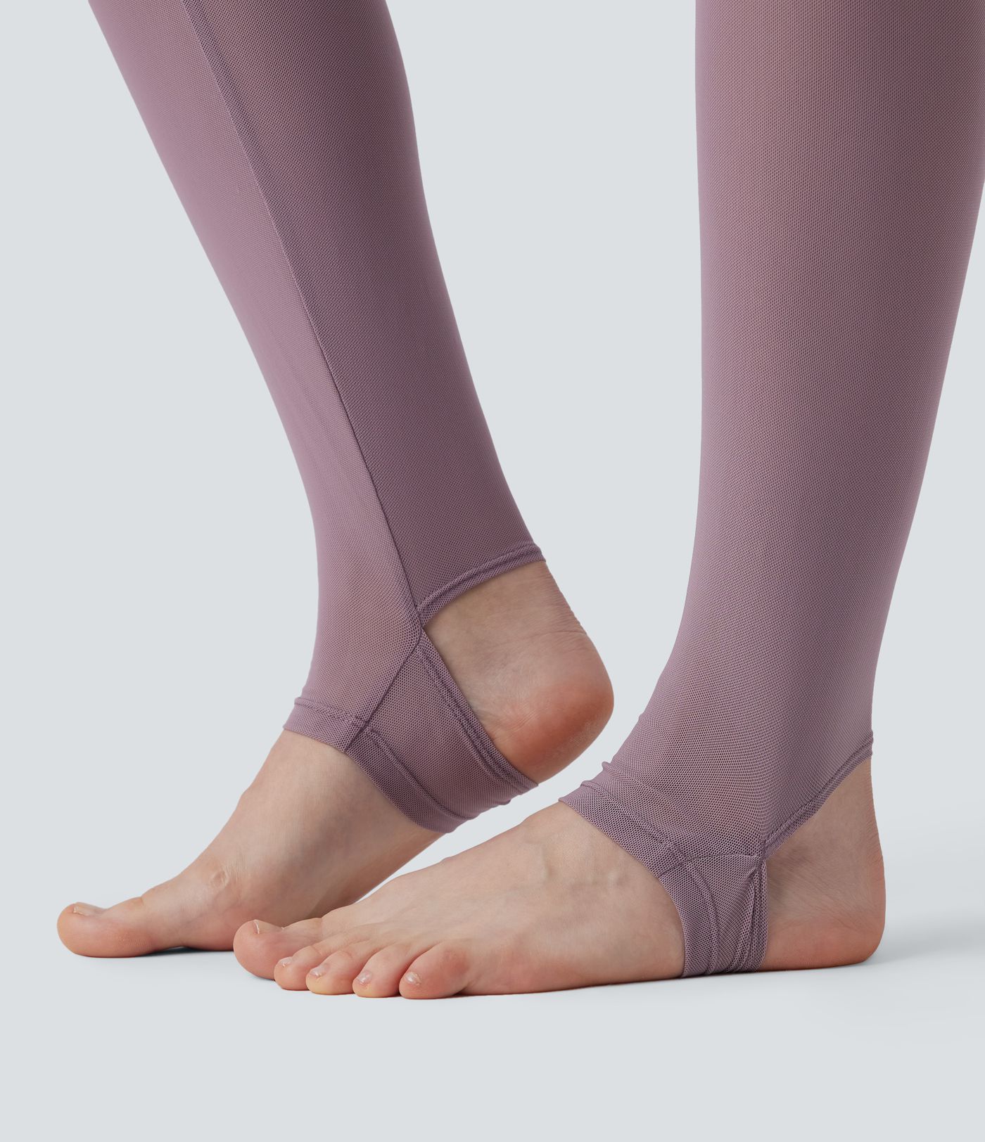 Breezeful™ High Waisted Pleated 2-in-1 Contrast Mesh Quick Dry Dance Stirrup Skirted Leggings with Pockets