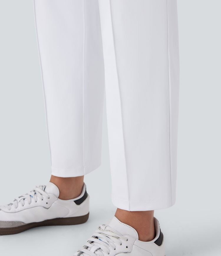 Mid High Waisted Quick Dry Golf Trousers with Pockets-Golf Tee-UPF40+