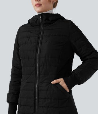 Hooded Zipper Long Sleeve Casual Sherpa Faux Fur hooded Jacket with Pockets