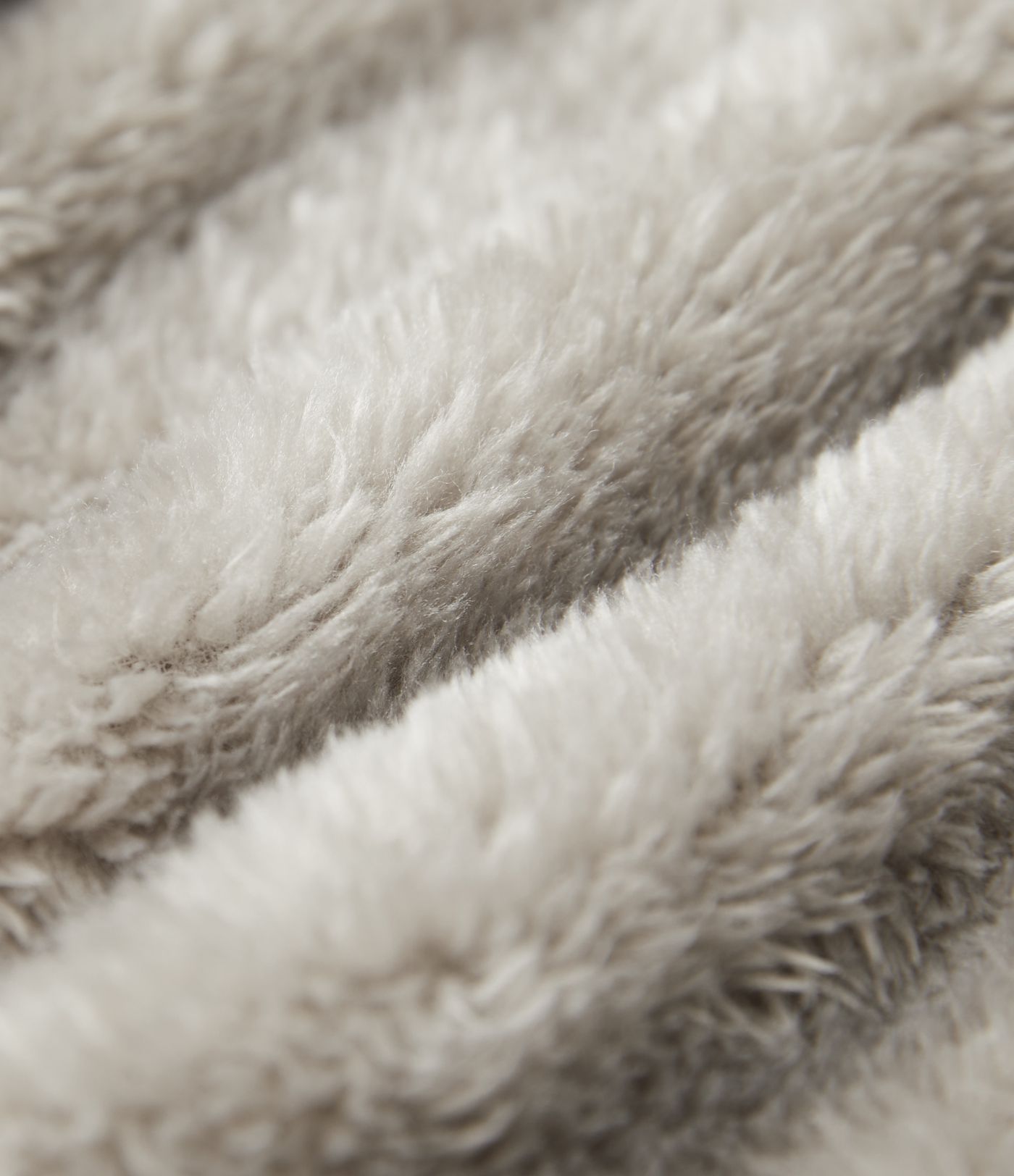 Doudoune sherpa à capuche manches longues avec fermeture éclair et poches