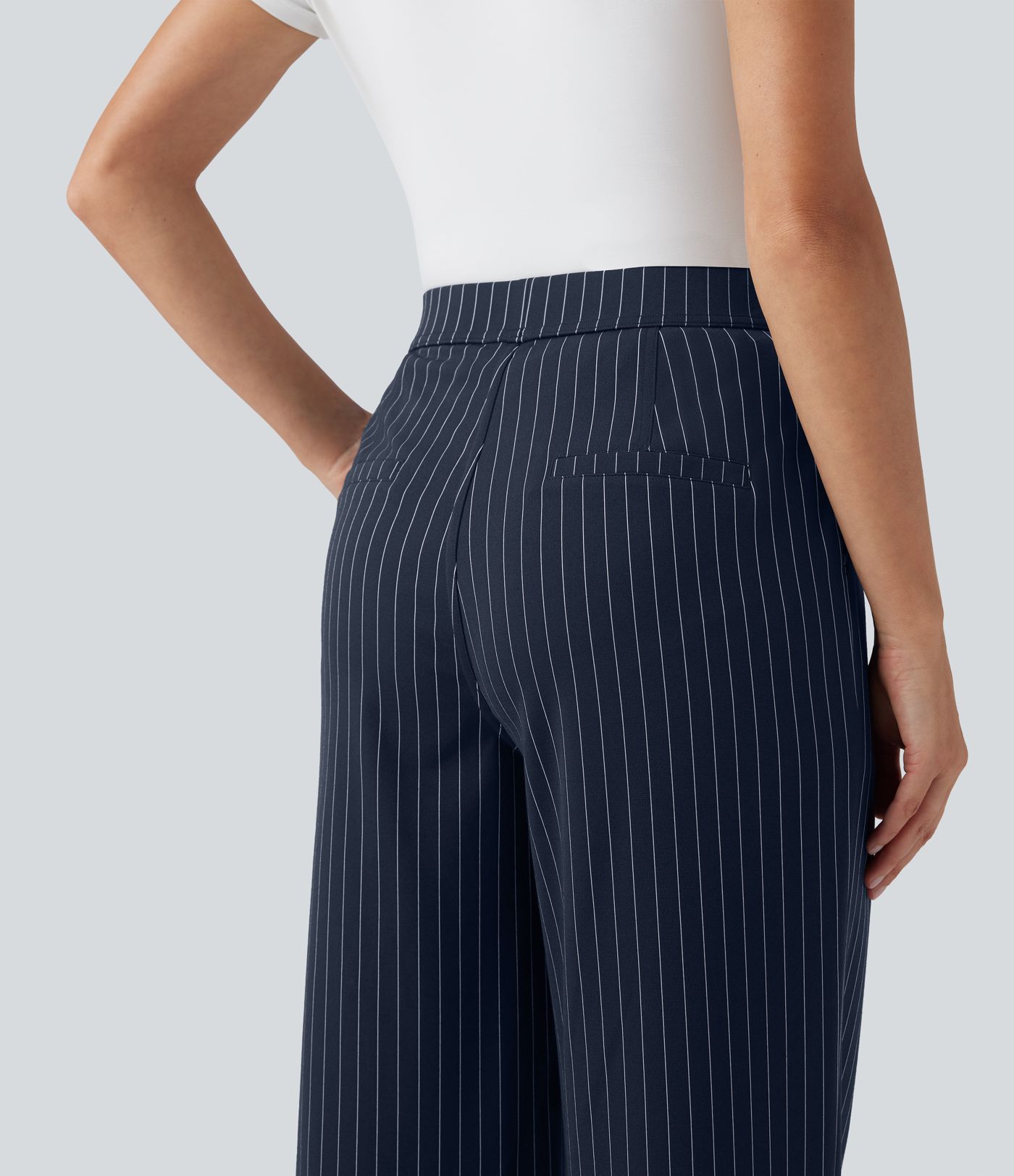 Halara Flex™ High Waisted Straight Leg Cool Touch Stripe Work Pants with Pockets