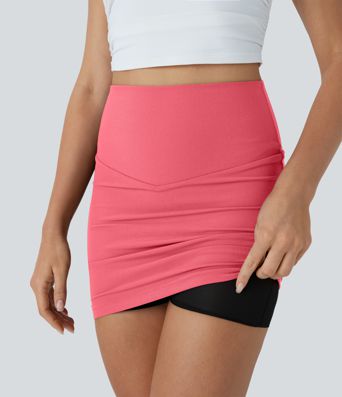 Patitoff™ Flow Pet Hair Resistant High Waisted Tummy Control 2-in-1 Bodycon Mini Casual Skirt