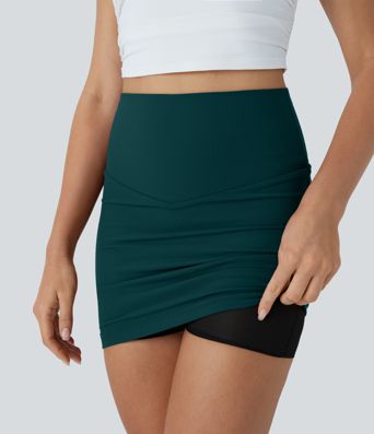 Patitoff™ Flow Pet Hair Resistant High Waisted Tummy Control 2-in-1 Bodycon Mini Casual Skirt