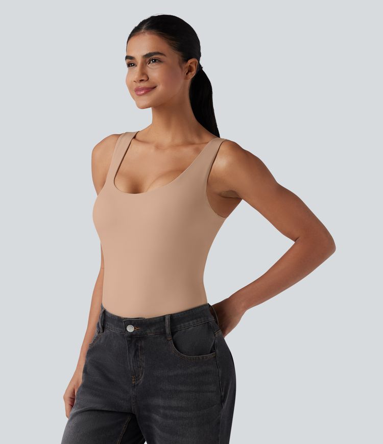 Body casual push-up ultra-extensible à col en U - Bonnet A/B