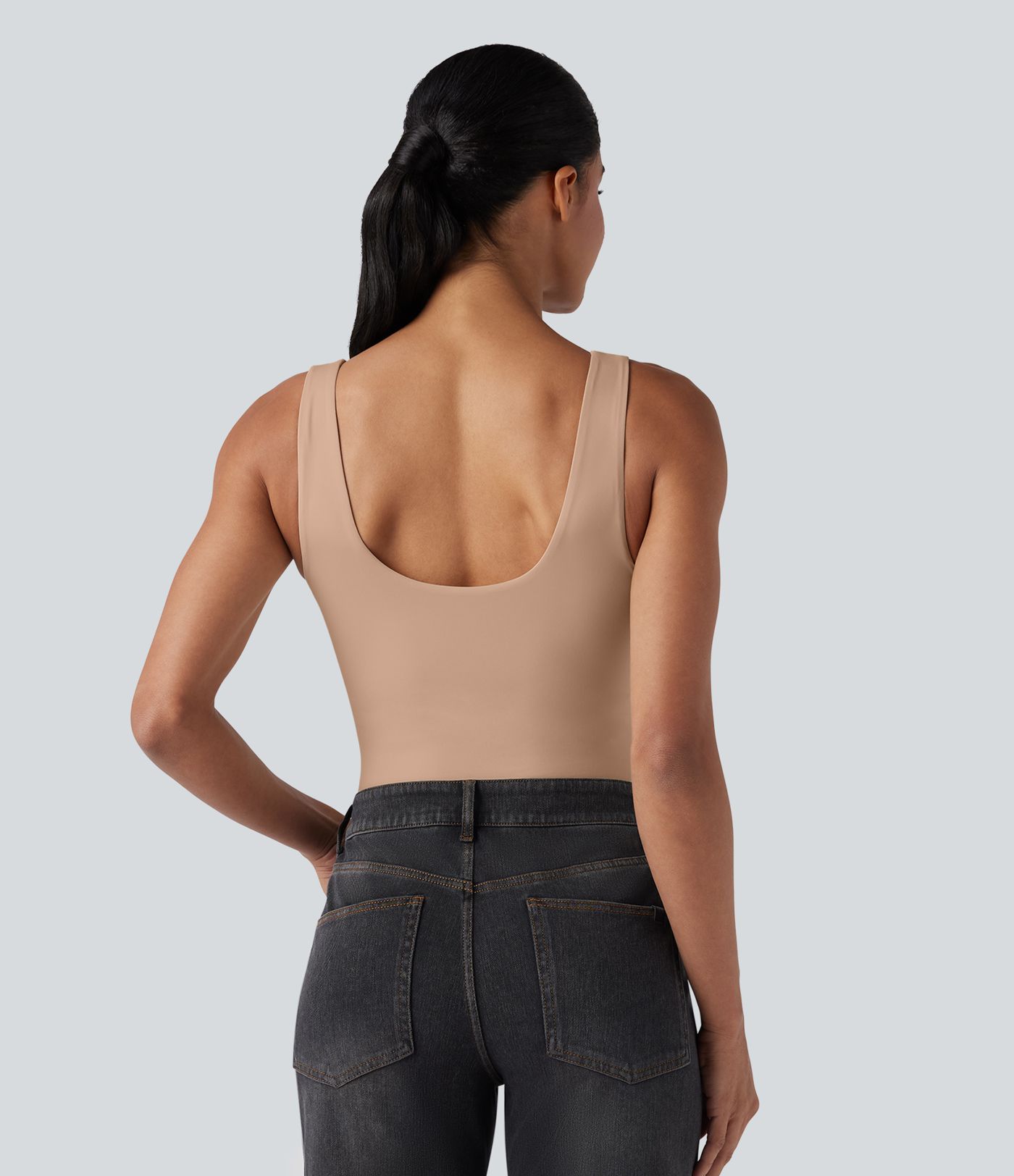 Body casual push-up ultra-extensible à col en U - Bonnet A/B