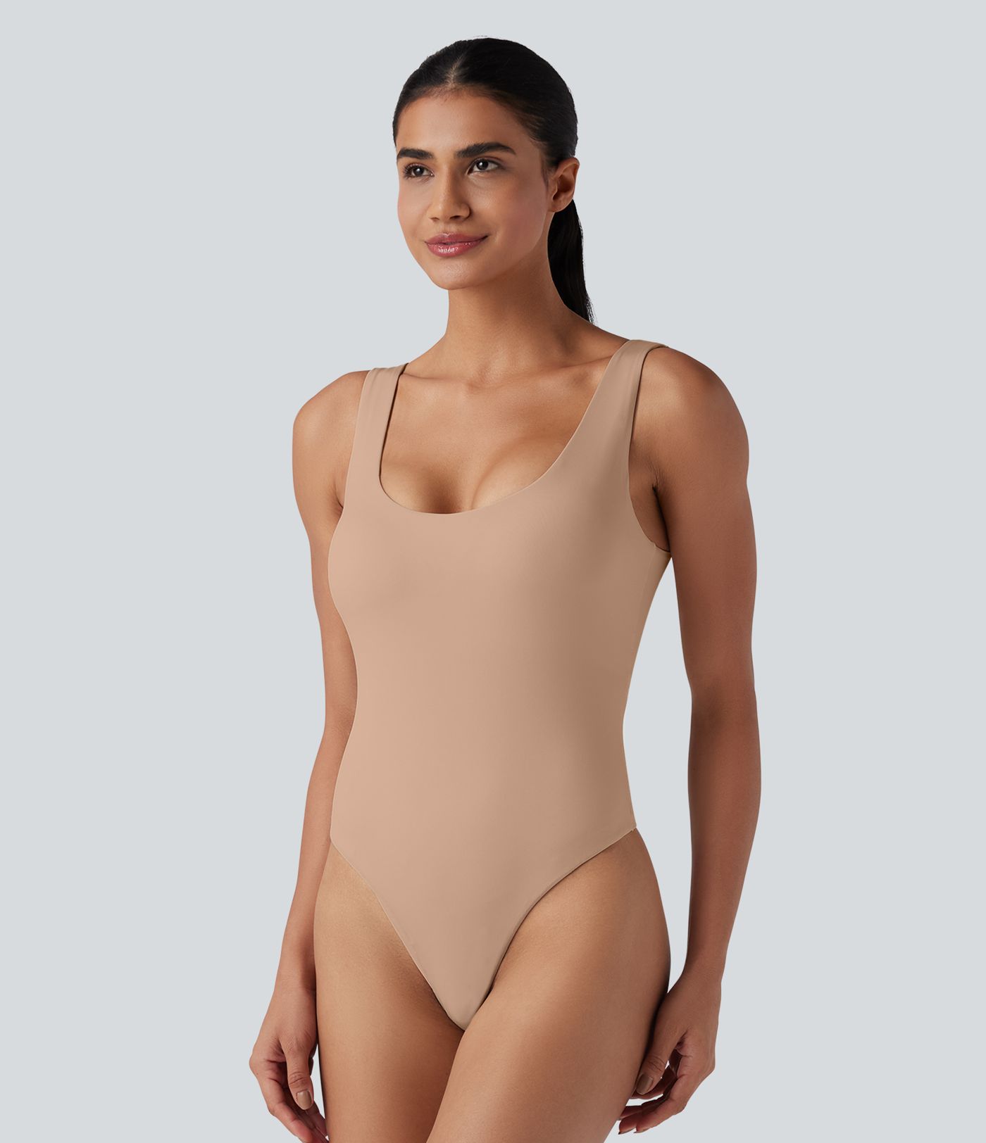 Body casual push-up ultra-extensible à col en U - Bonnet A/B