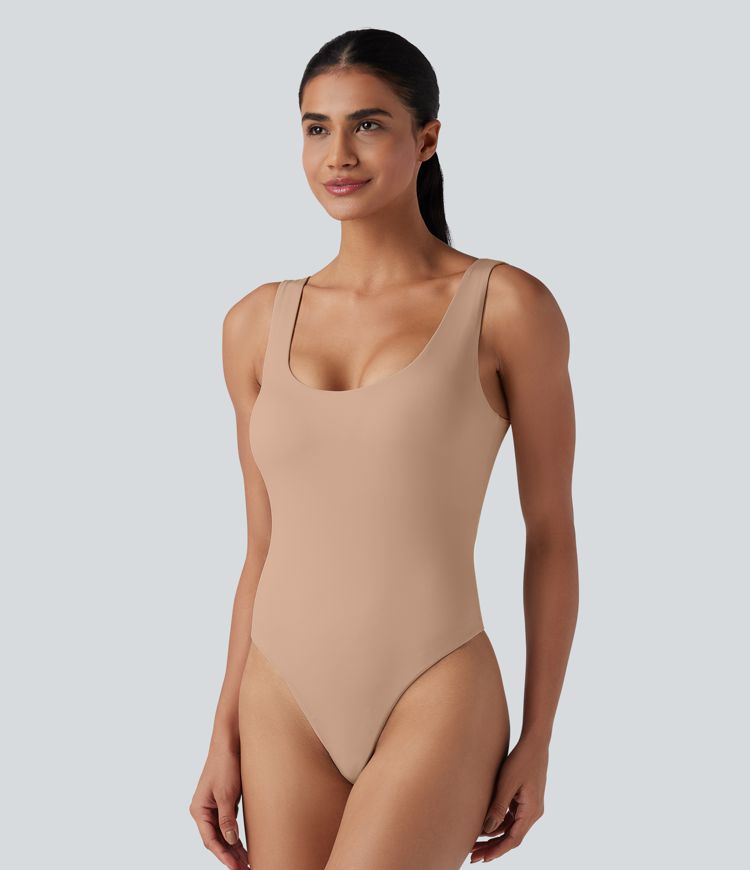 Body casual push-up ultra-extensible à col en U - Bonnet A/B