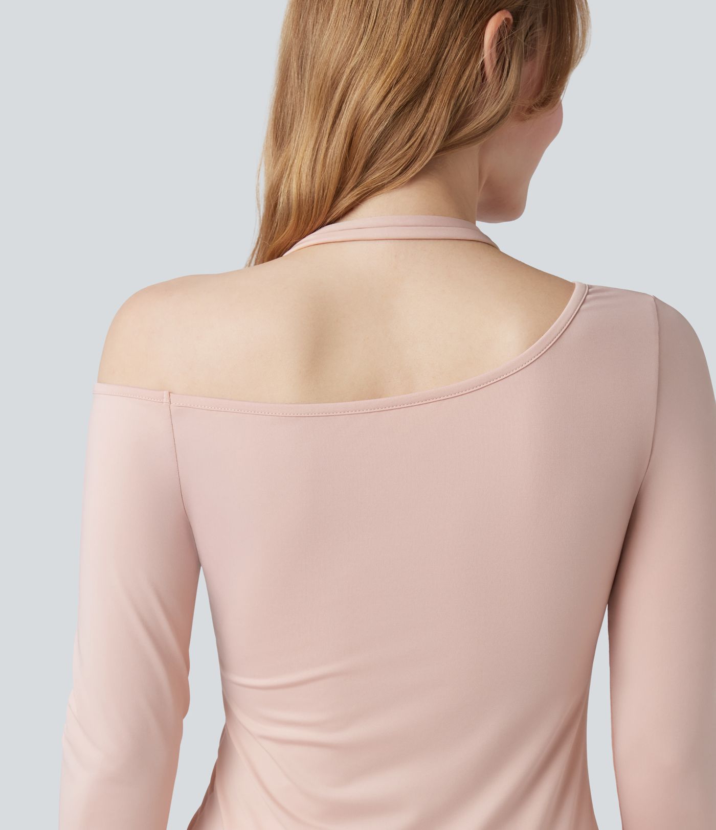 Top de sport yoga dos nageur à manches longues avec fronces