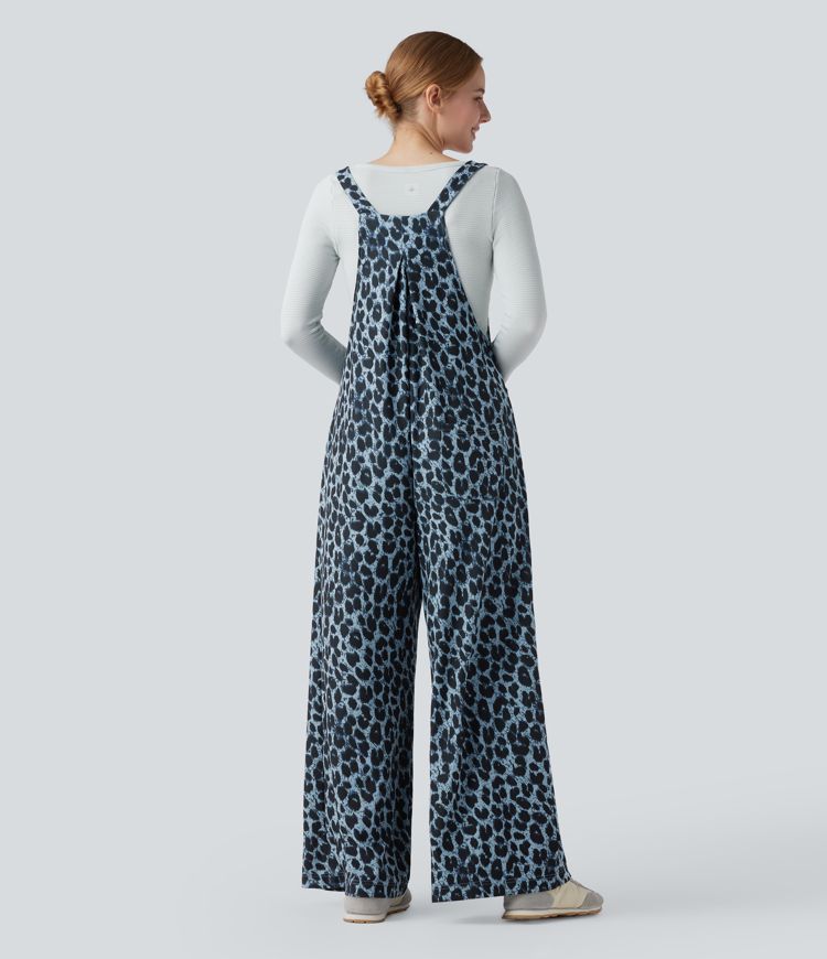 Lässiger Overall mit Seitentaschen und Waffelmuster