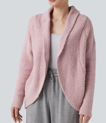 Shawl Collar Raglan Long Sleeve Casual Cardigan