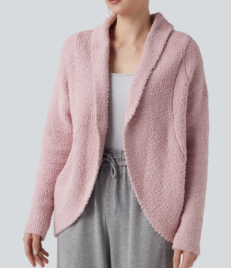 Shawl Collar Raglan Long Sleeve Casual Cardigan