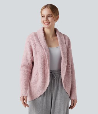 Shawl Collar Raglan Long Sleeve Casual Cardigan