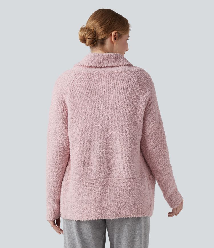 Shawl Collar Raglan Long Sleeve Casual Cardigan