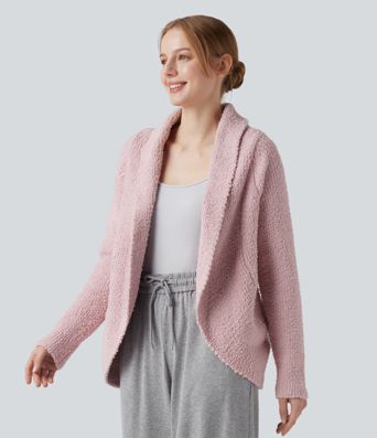 Shawl Collar Raglan Long Sleeve Casual Cardigan