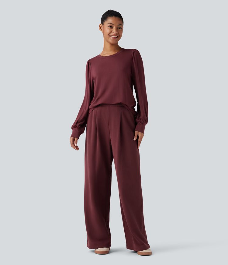 Round Neck Long Sleeve Casual Top