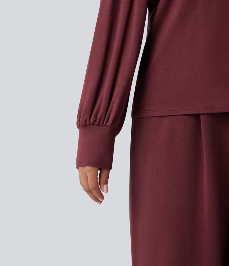 Round Neck Long Sleeve Casual Top