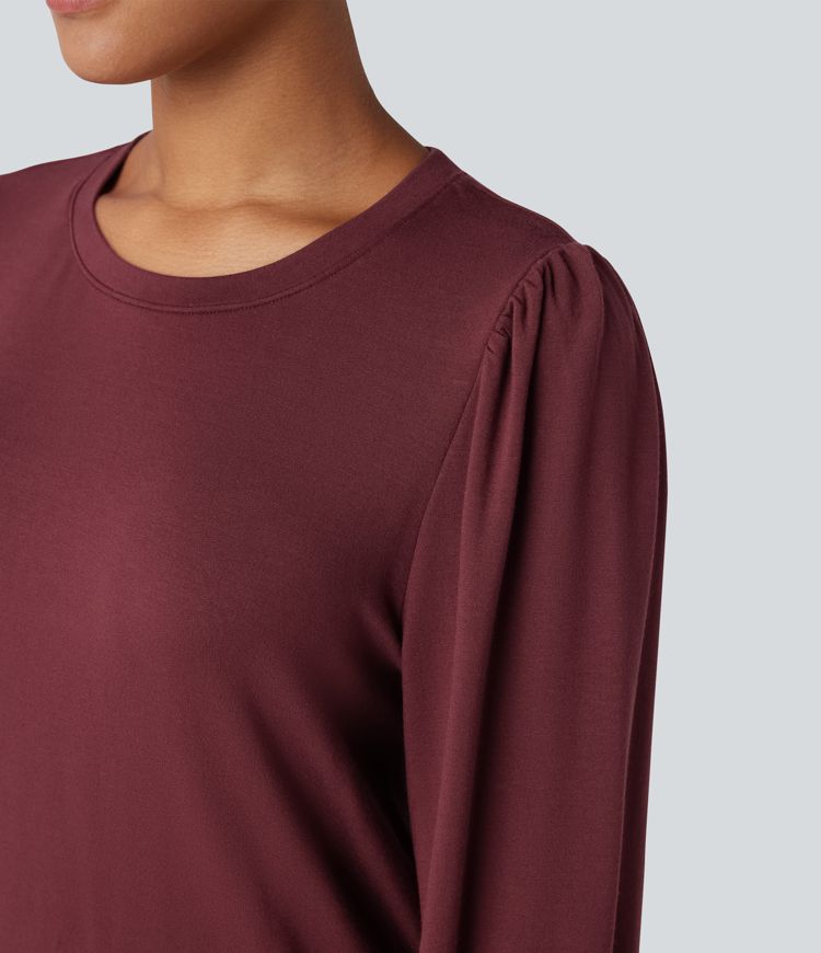 Round Neck Long Sleeve Casual Top