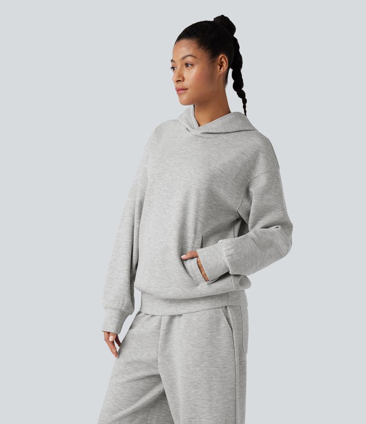Hooded Long Sleeve Casual Sweatshirt with Pockets