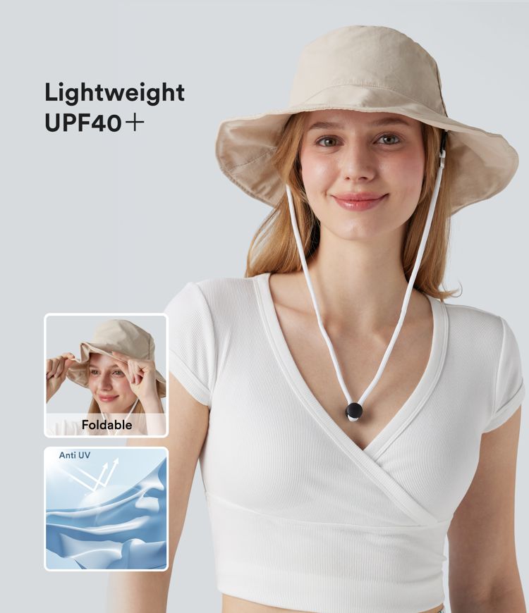 Wide Brim Adjustable Casual Sun Hat-UPF40+