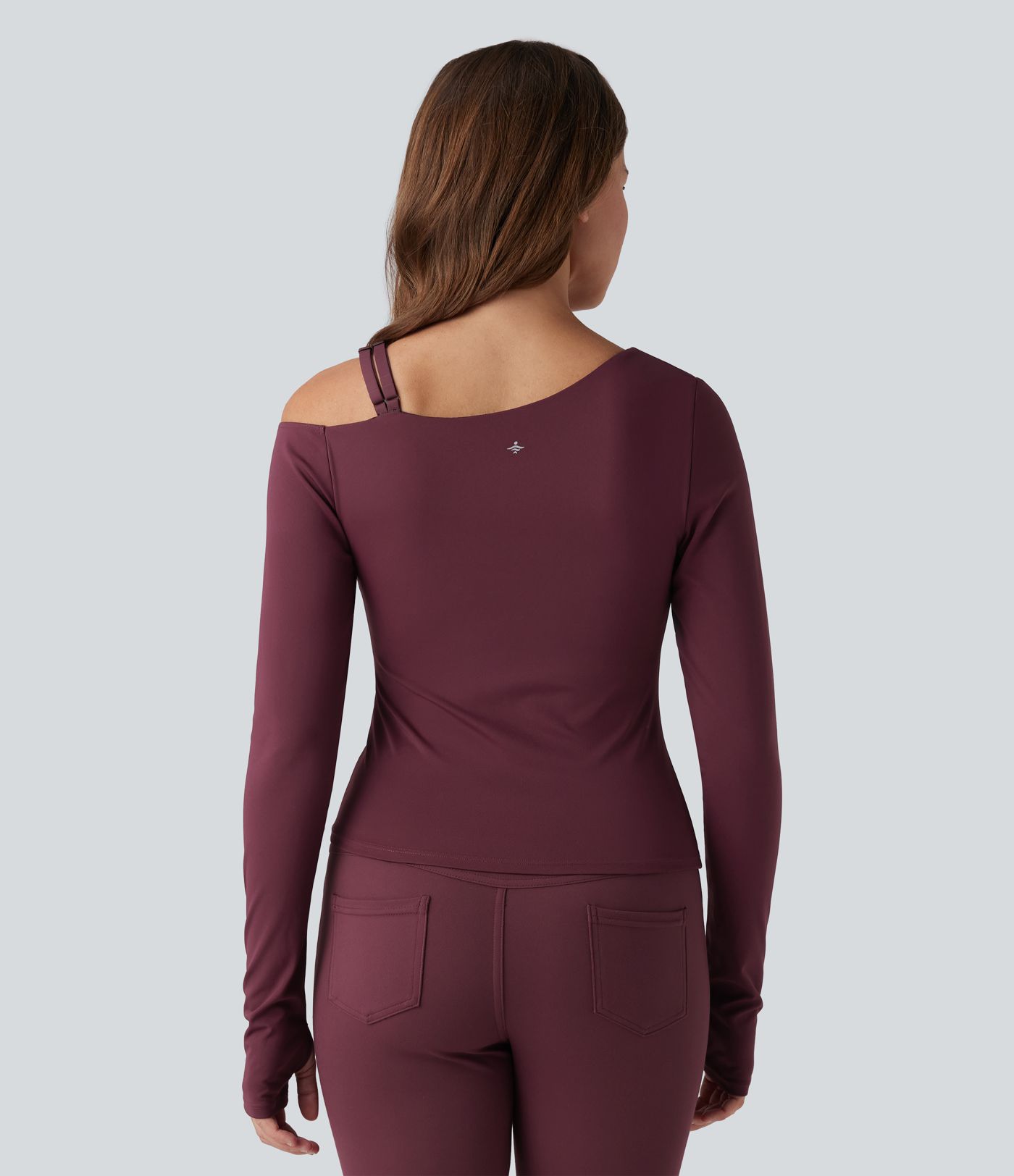 SoftlyZero™ QuickDry One Shoulder Push-Up Long Sleeve Thumb Hole Ruched Yoga Sports Top