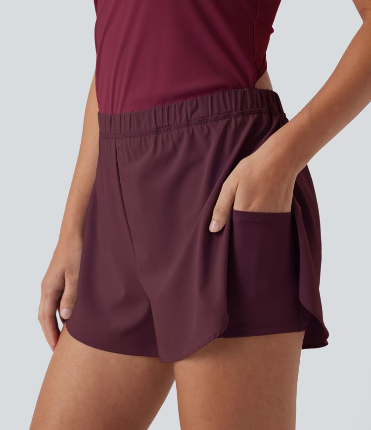 Reflective 2-in-1 Quick Dry Running Romper with Pockets-Easy Peezy Edition-UPF50+