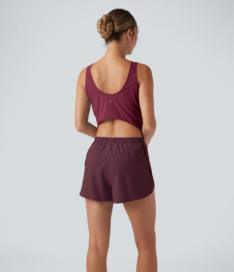 Reflective 2-in-1 Quick Dry Running Romper with Pockets-Easy Peezy Edition-UPF50+